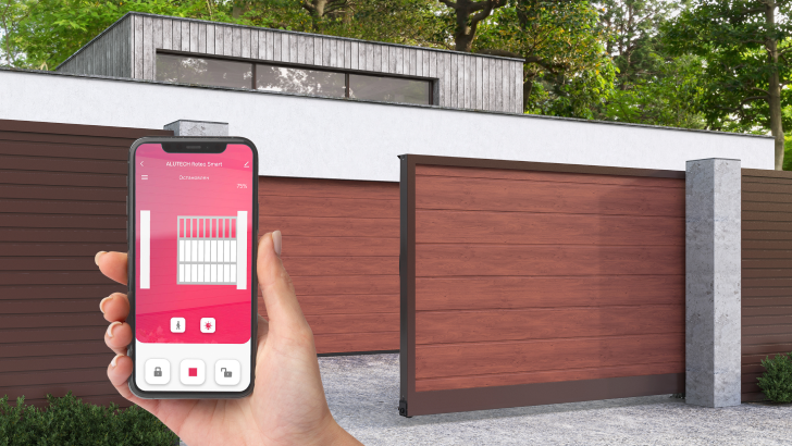 Умный привод для откатных ворот ALUTECH Roteo RTO-1000MKIT-Sm + проводные фотоэлементы LM-L